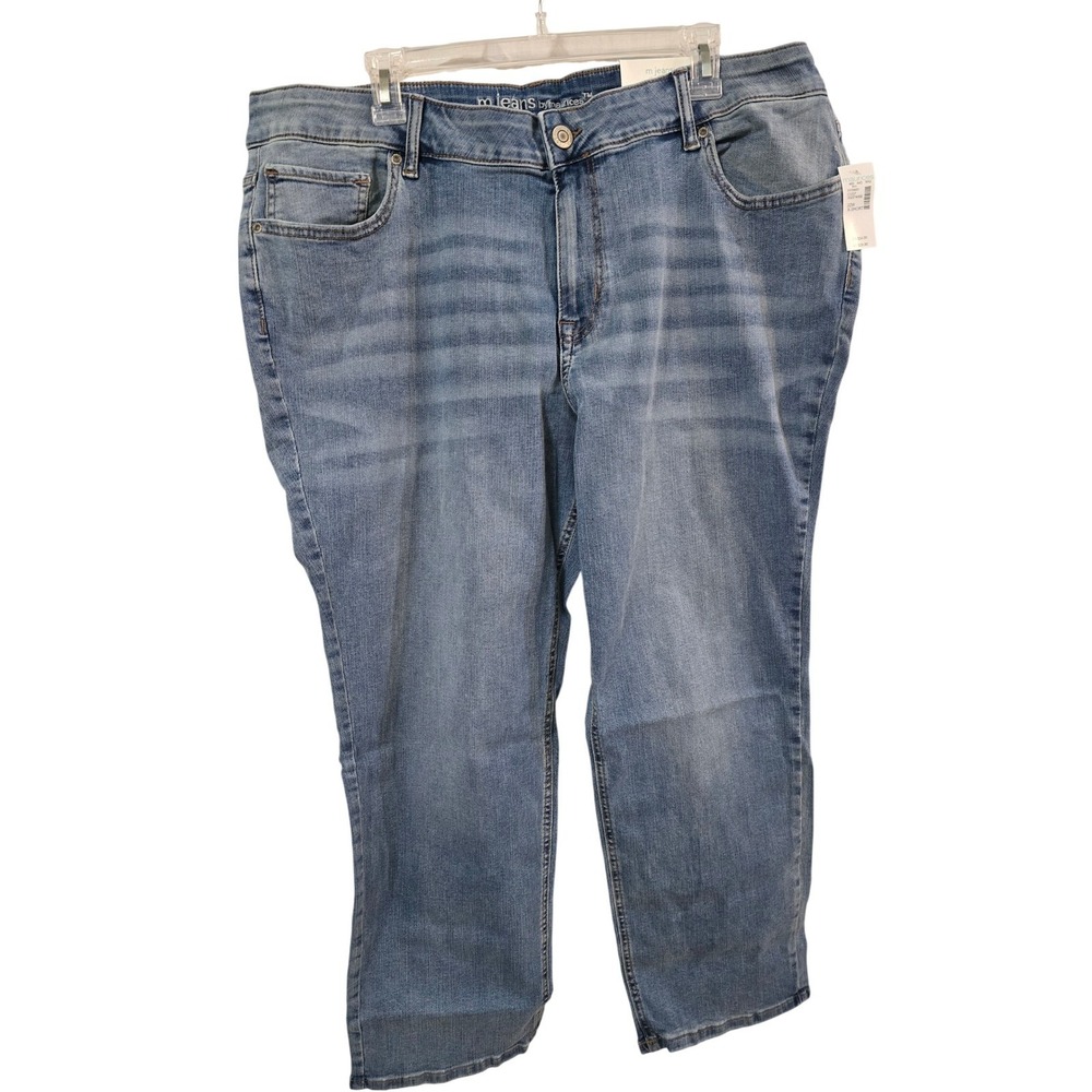 Maurices‎ m jeans Classic Straight Mid Rise Super Stretch Blue Denim 22W X-Short